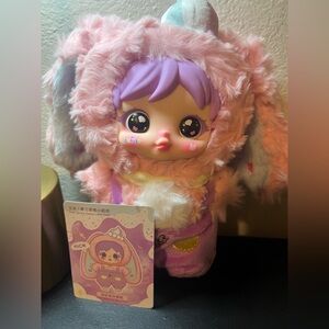 Cute Plush Doll with Pink and Purple Outfit